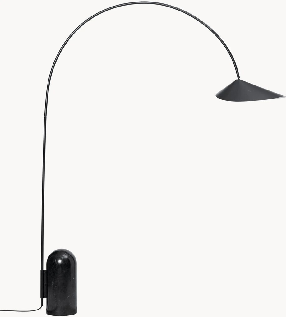 Verstelbare booglamp Arum met marmeren voet