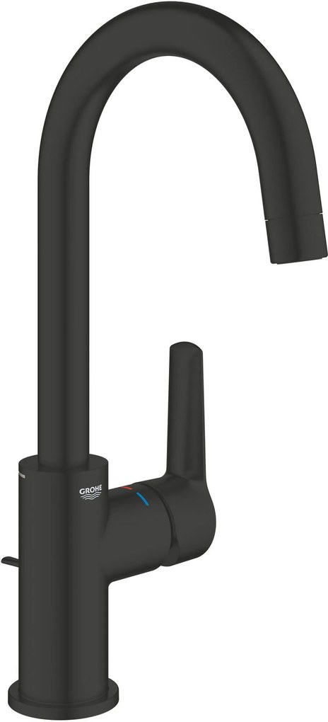 Grohe QuickFix Start L-size wastafelkraan met trekwaste mat zwart