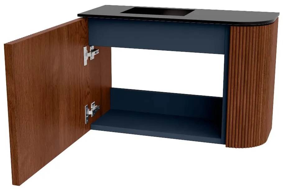 Mondiaz Joya 60cm toiletmeubel ronding rechts ruby met wastafel faye links zonder kraangat urban