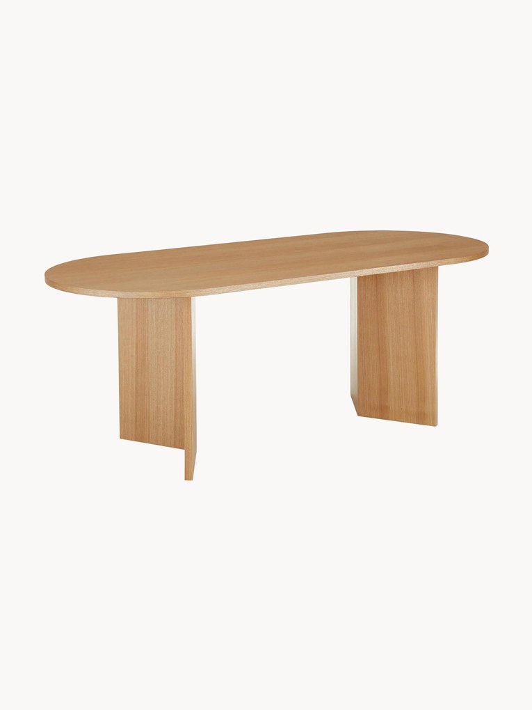 Ovale houten eettafel Toni, 200 x 90 cm