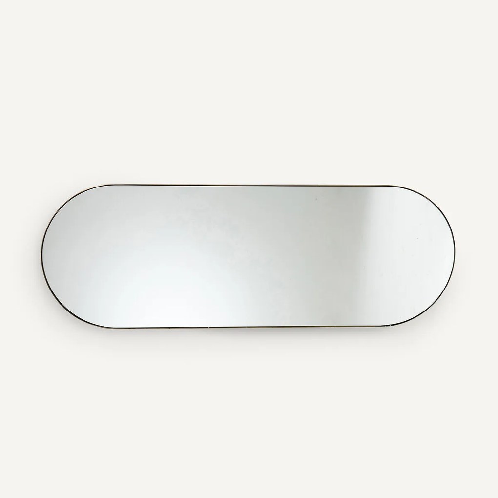 Spiegel in metaal met verouderde messing, H150 cm, Caligone