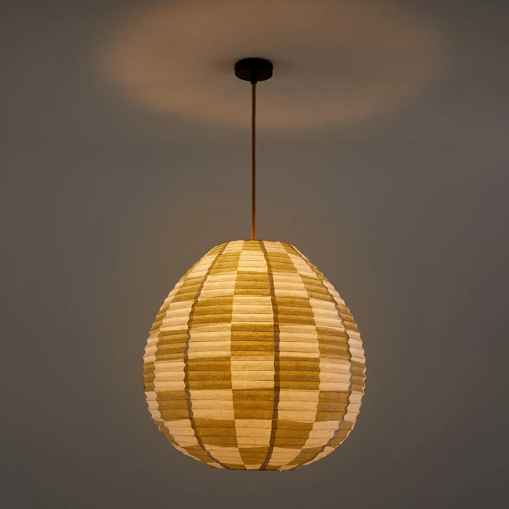 Bolvormige hanglamp met dambordmotiefØ55 cm, Danito