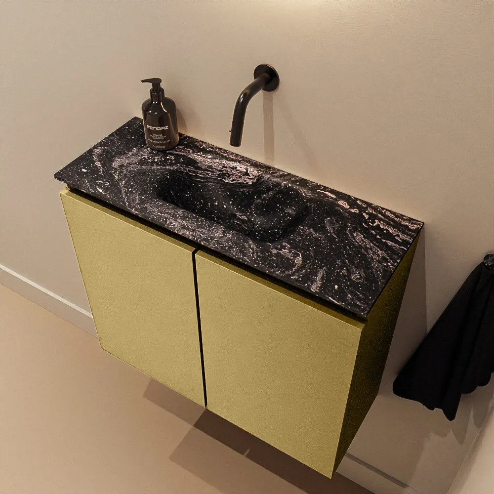 Mondiaz Ture DLux toiletmeubel 60cm oro met wastafel lava midden zonder kraangat