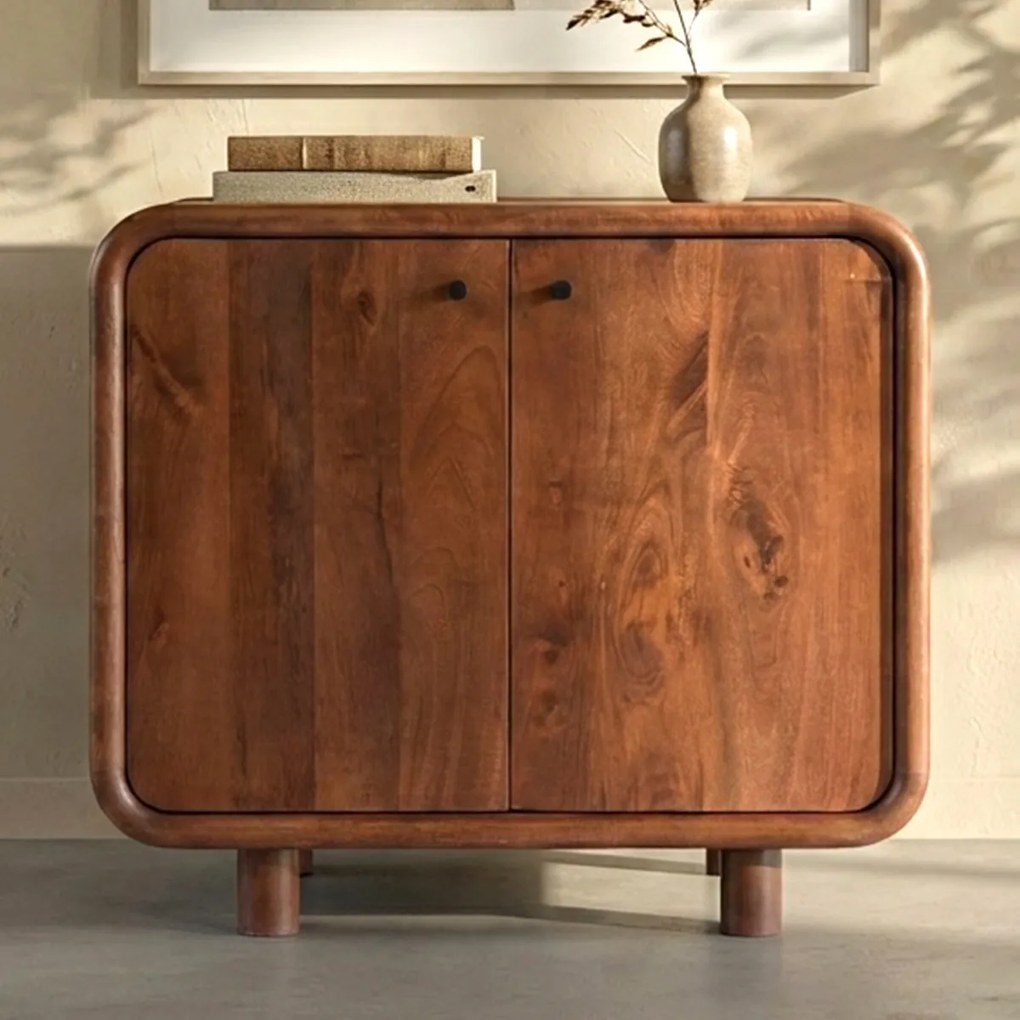 Houten Kastje Met Ronde Hoeken - 90x43x75cm.