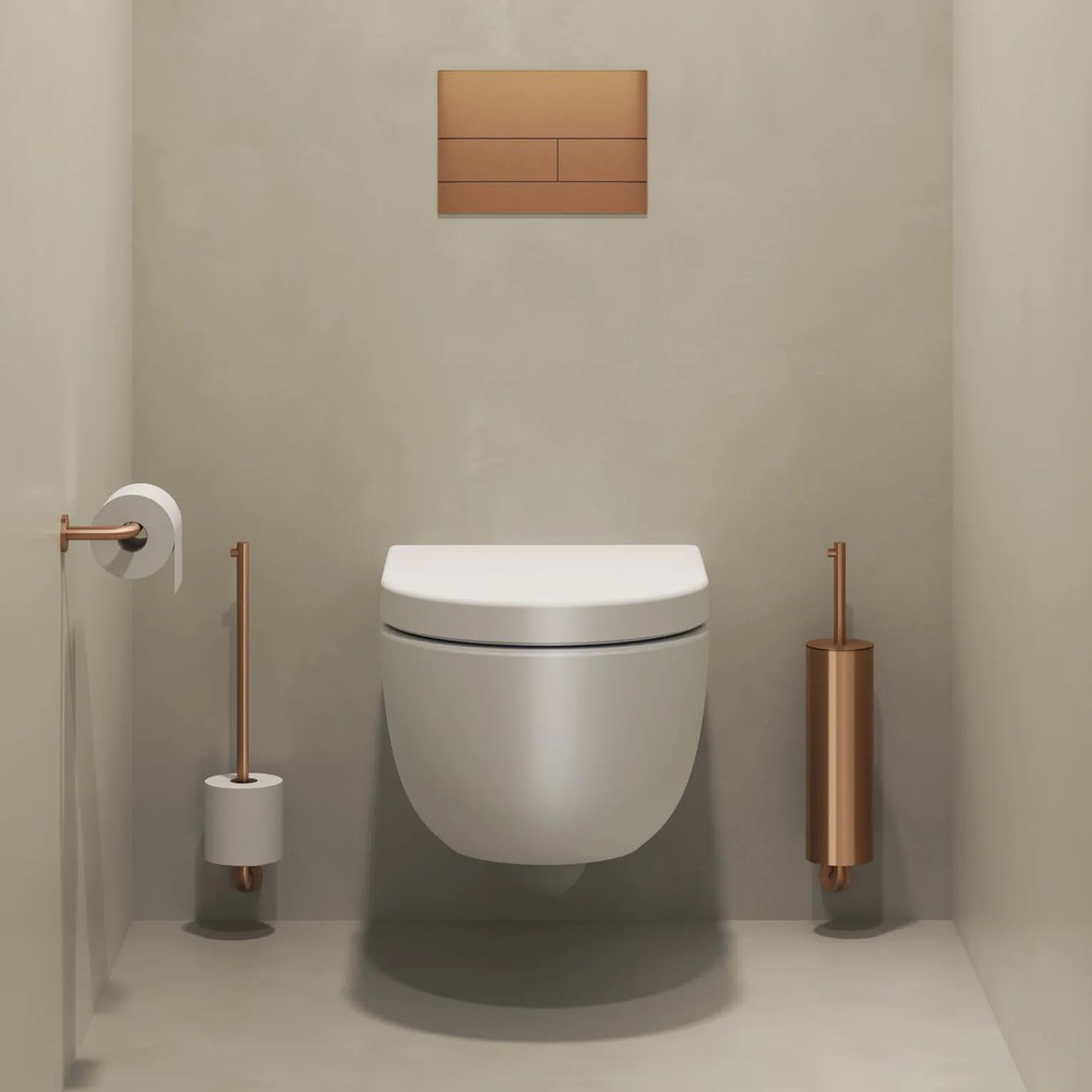 Clou Kaldur toiletborstel met wandhouder brons geborsteld