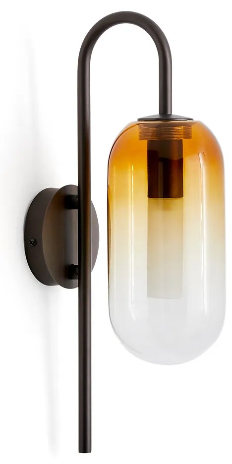 Wandlamp in amber glas, Linterna