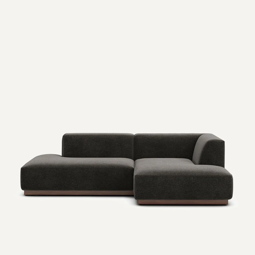 Rechter hoekbank in chenille fluweel, Jacopo