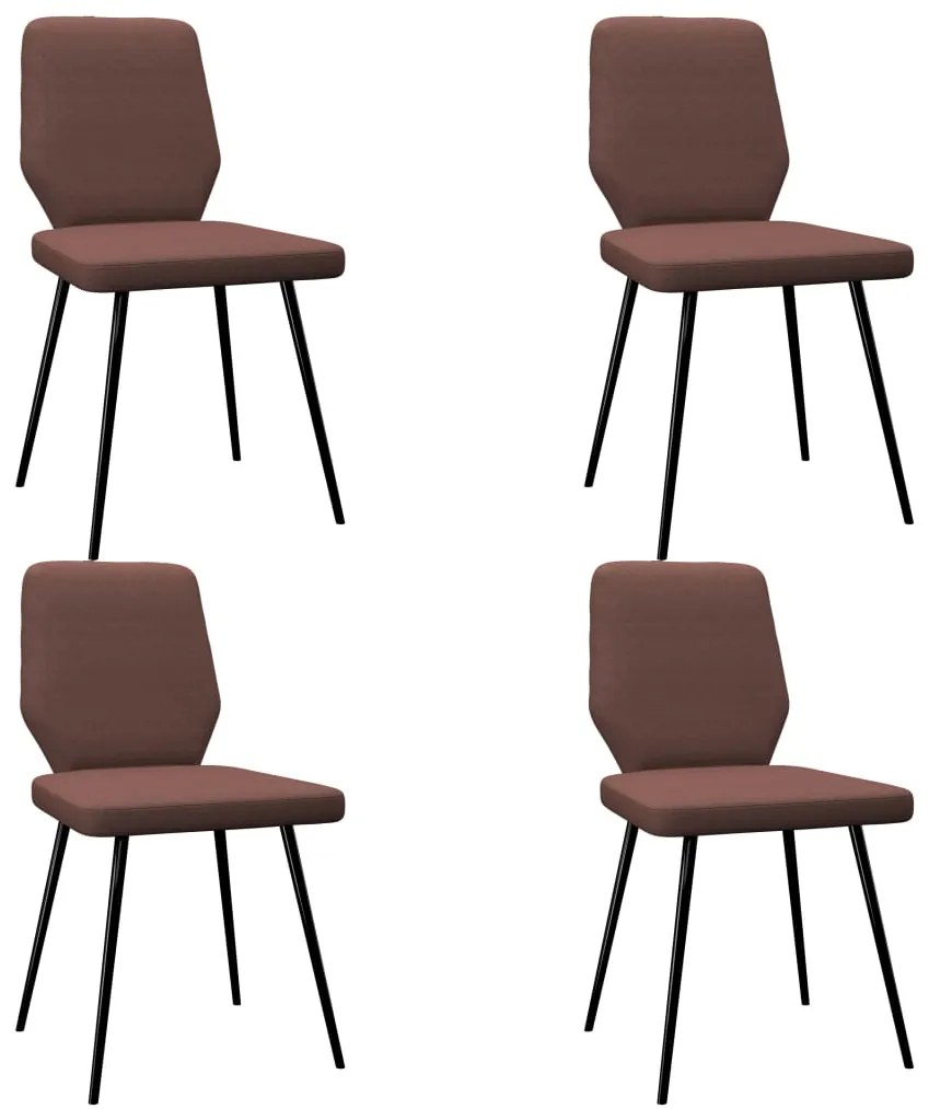 vidaXL Eetkamerstoelen 4 st stof bruin