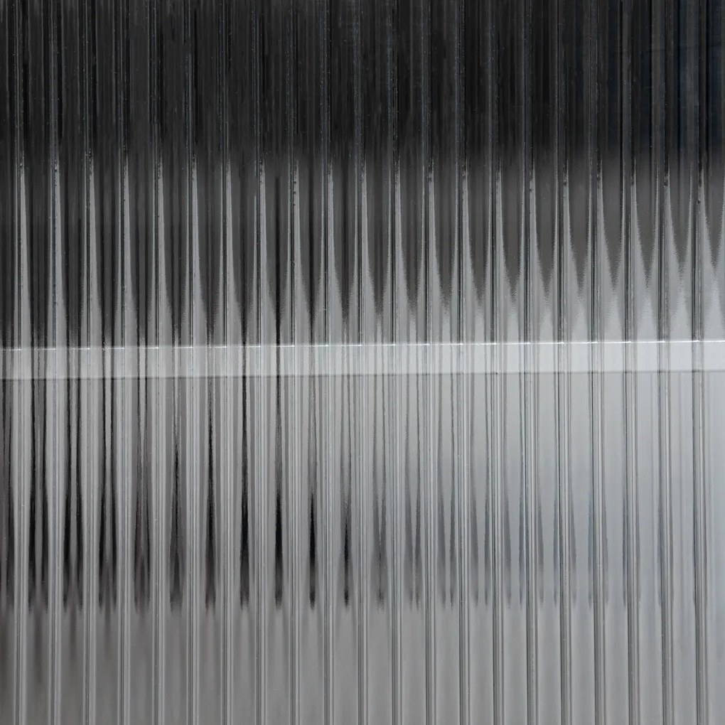 Zwart Nachtkastje Ribbelglas - 45x41x58cm.