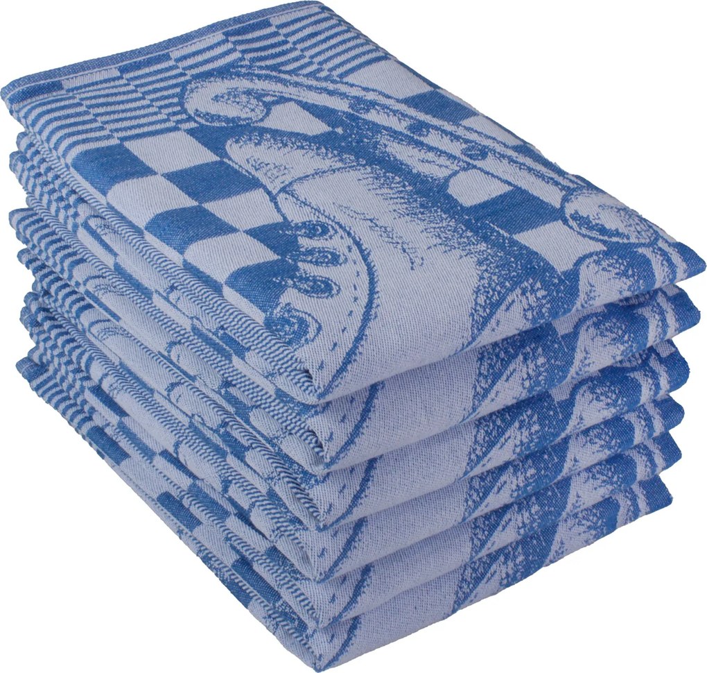 Theedoek schaatsen – 6 stuks – 50×70 – blauw