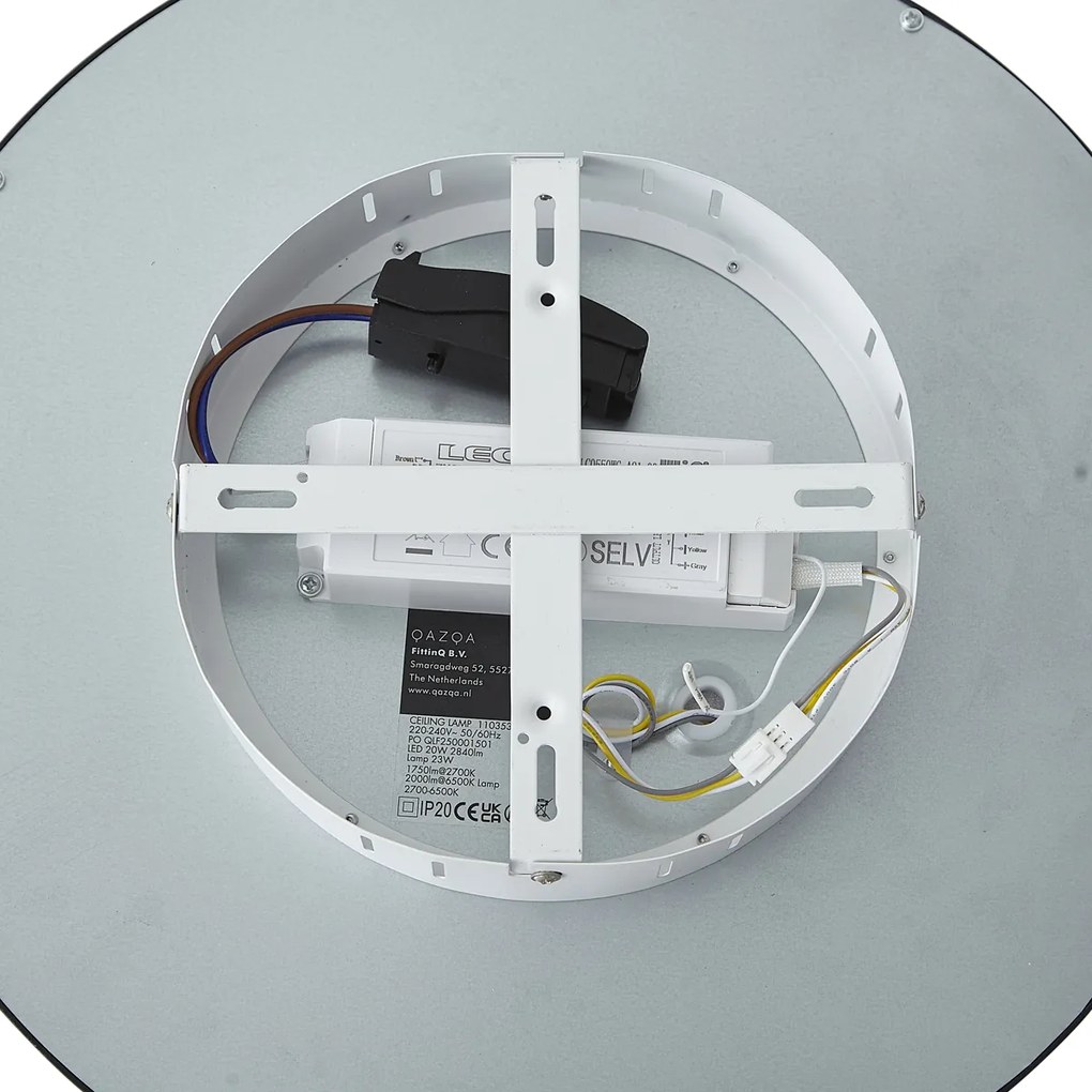 Smart LED paneel zwart 40cm incl. LED dim to warm met afstandsbediening - Knob