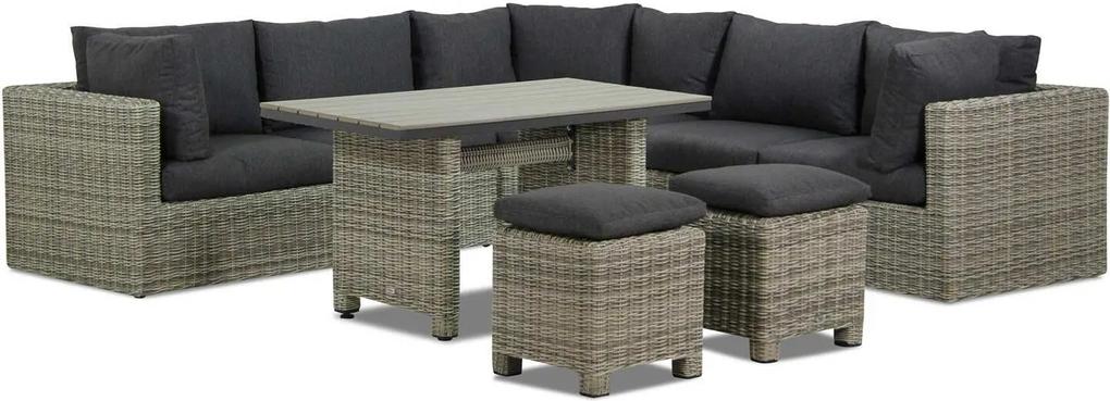 Garden Collections Comodo/Lusso 130 cm dining loungeset 8-delig