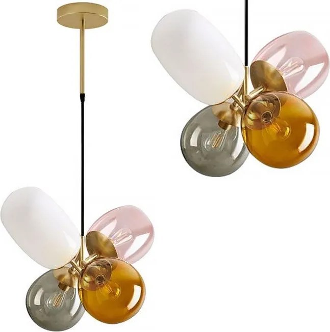 Hangende glazen plafondlamp veelkleurig APP436-4C