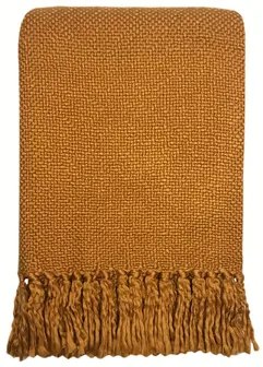 Plaids, deken Geel Malagoon  Inca yellow solid throw