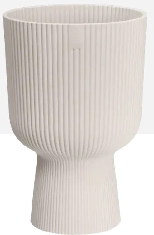 Elho Vibes Fold Coupe 14 cm - Linnen Wit - Trendy Design Coupe voor Kleine Plantjes