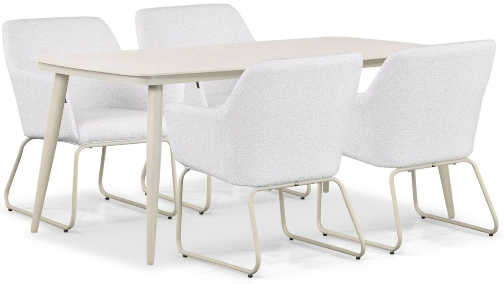Tuinset 4 personen 180 cm Outdoor textiel Grijs Lifestyle Garden Furniture Lugo/Vienna
