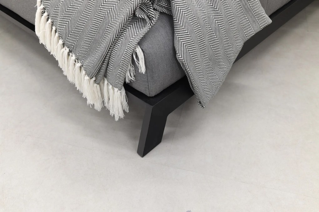 Mexico 2-persoons sunbrella ligbed met bijzettafel - Lichtgrijs