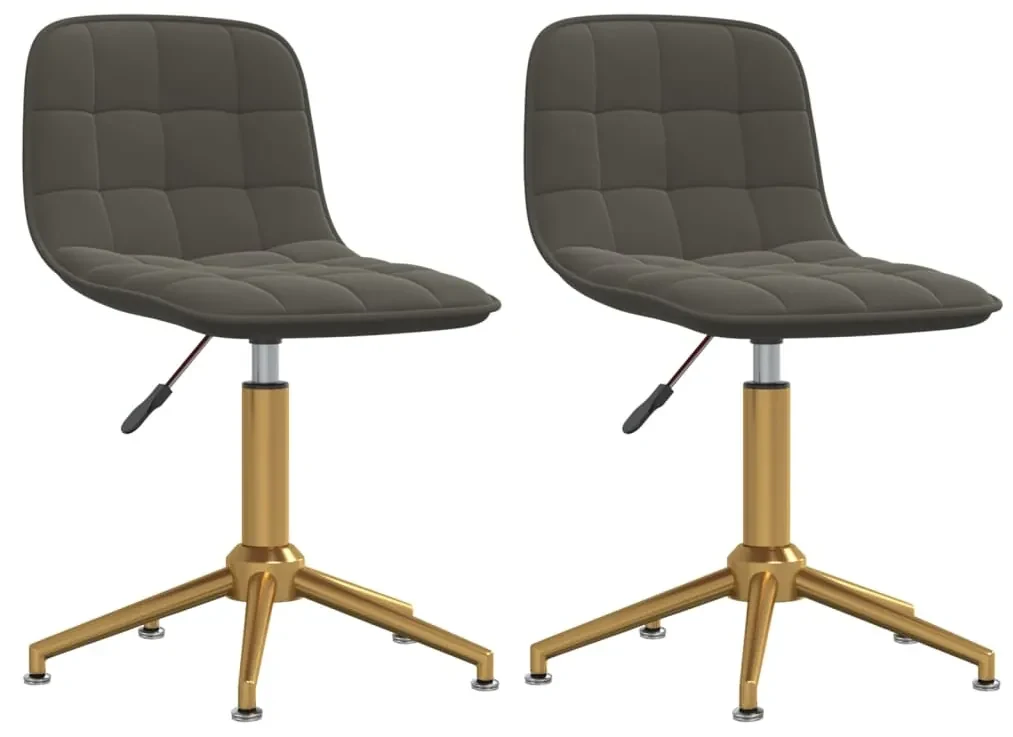 vidaXL Eetkamerstoelen draaibaar 2 st fluweel donkergrijs