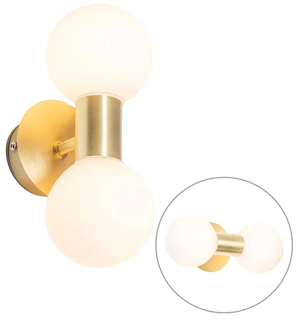 Badkamer Moderne wandlamp goud IP44 2-lichts - Cederic Modern G9 IP44 Lamp