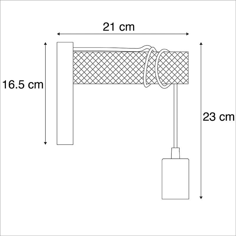 Industriële wandlamp zwart met hout - Gallow Industriele / Industrie / Industrial E27 Binnenverlichting Lamp