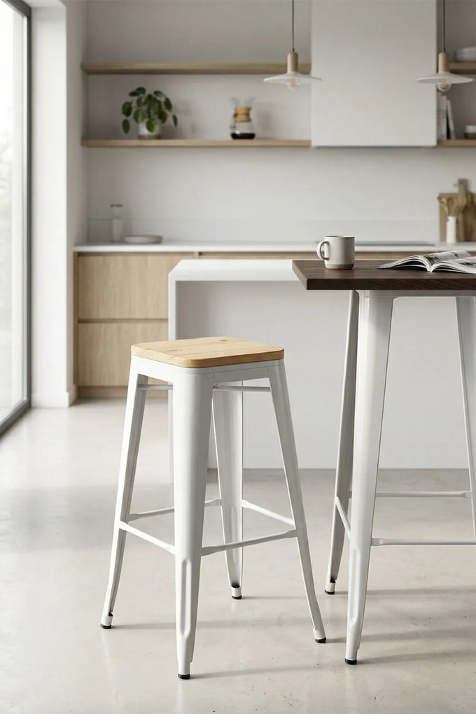 Torix hoge kruk van natuurlijk hout