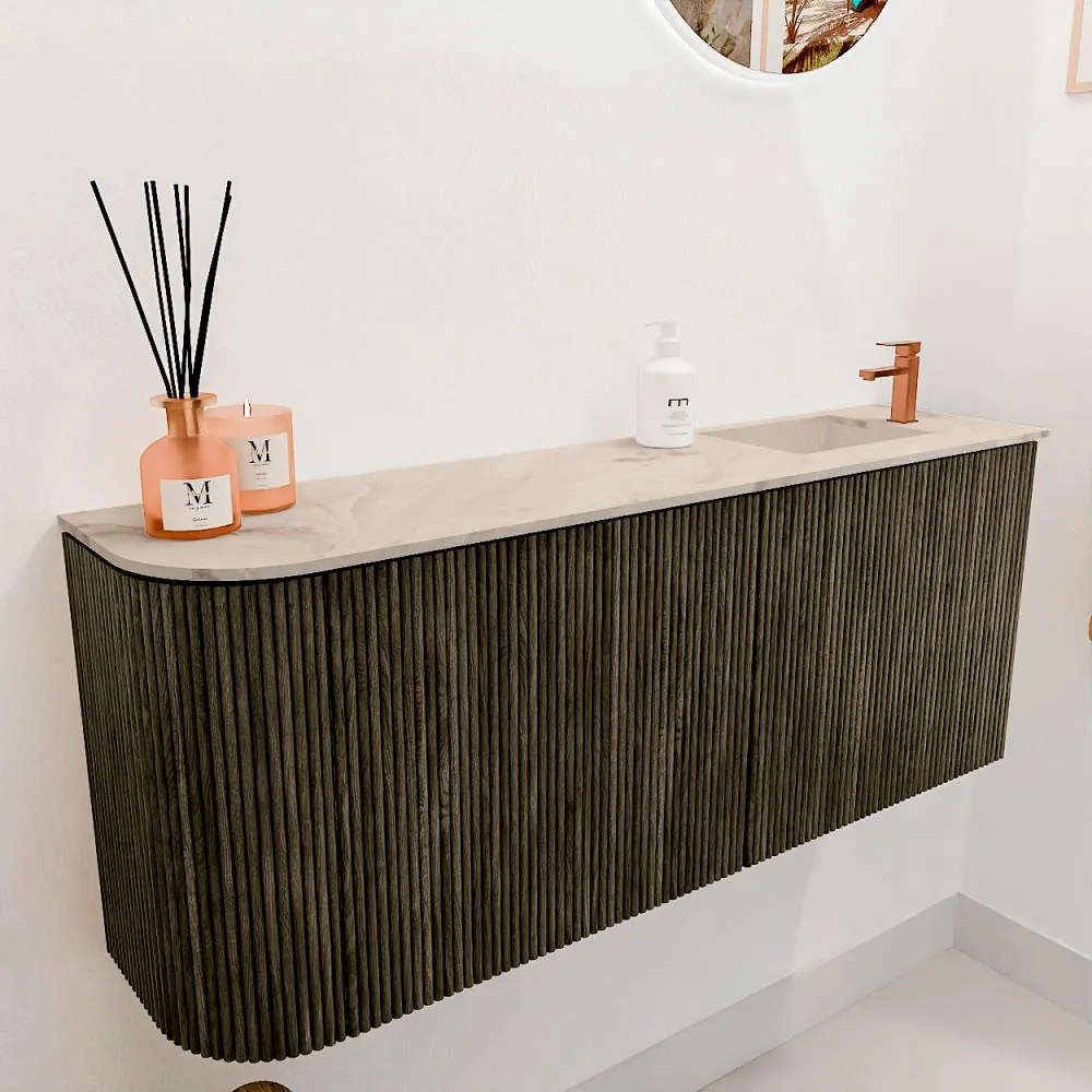 Mondiaz Joya DLux 100cm toiletmeubel ronding links shadow met wastafel faye rechts 1 kraangat frappe