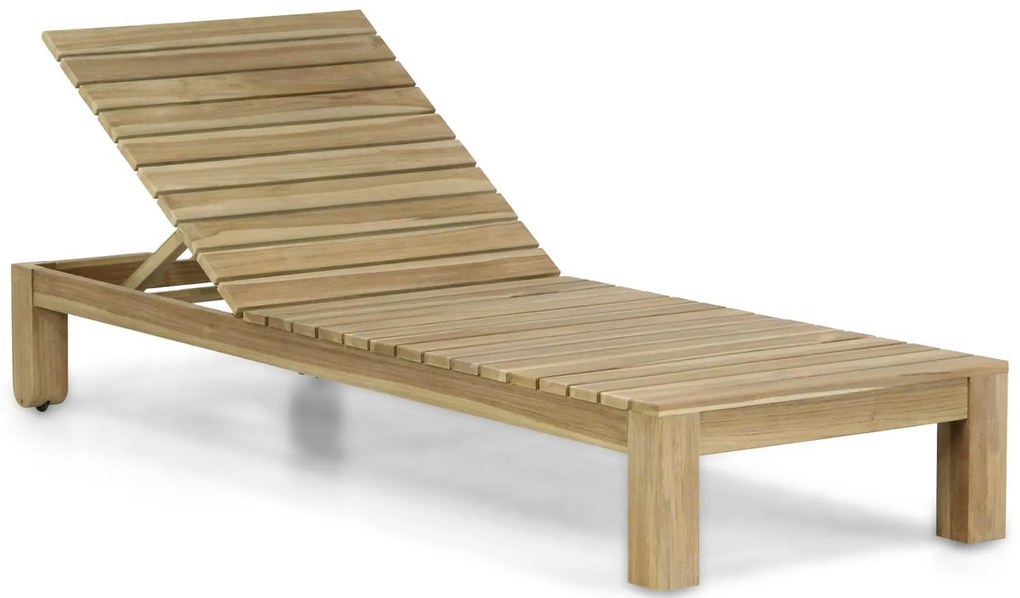 Santika Furniture Santika Arlington Lounger Met Green Kitsilano Kussen Teak Old Teak Greywash