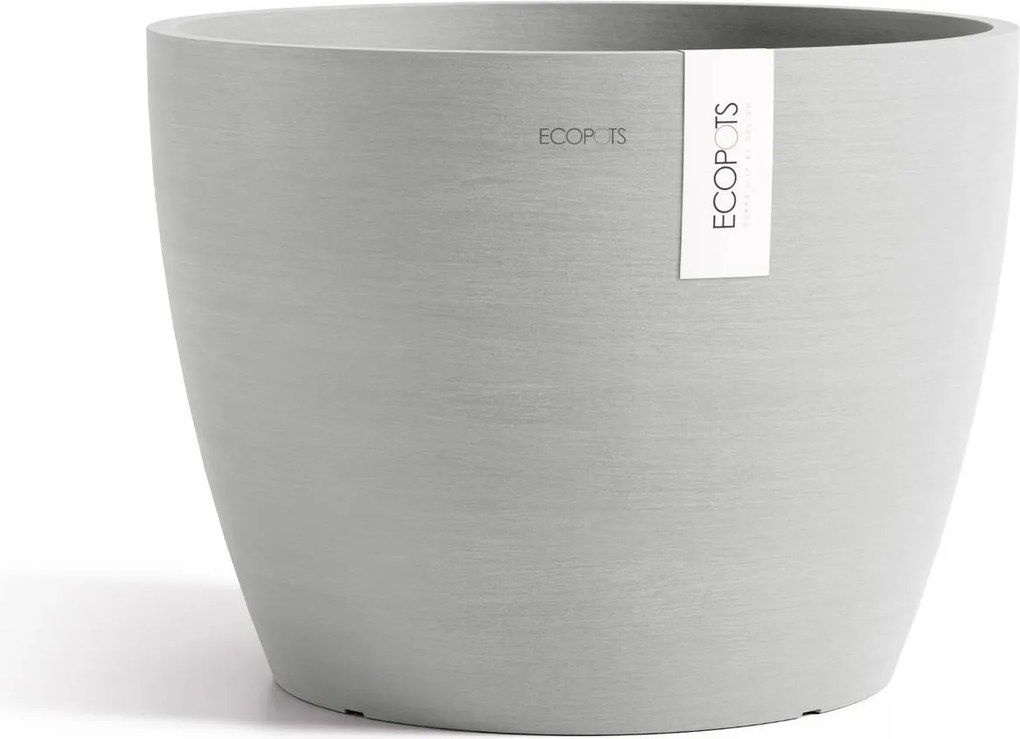 Ecopots bloempot Stockholm 40 - Rond - White Grey -Ø40 x H30 cm
