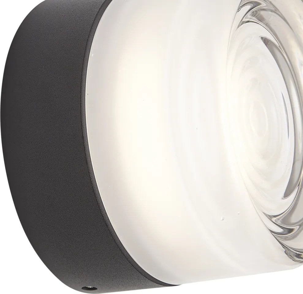 Design wandlamp zwart met opaal glas IP44 - Michele