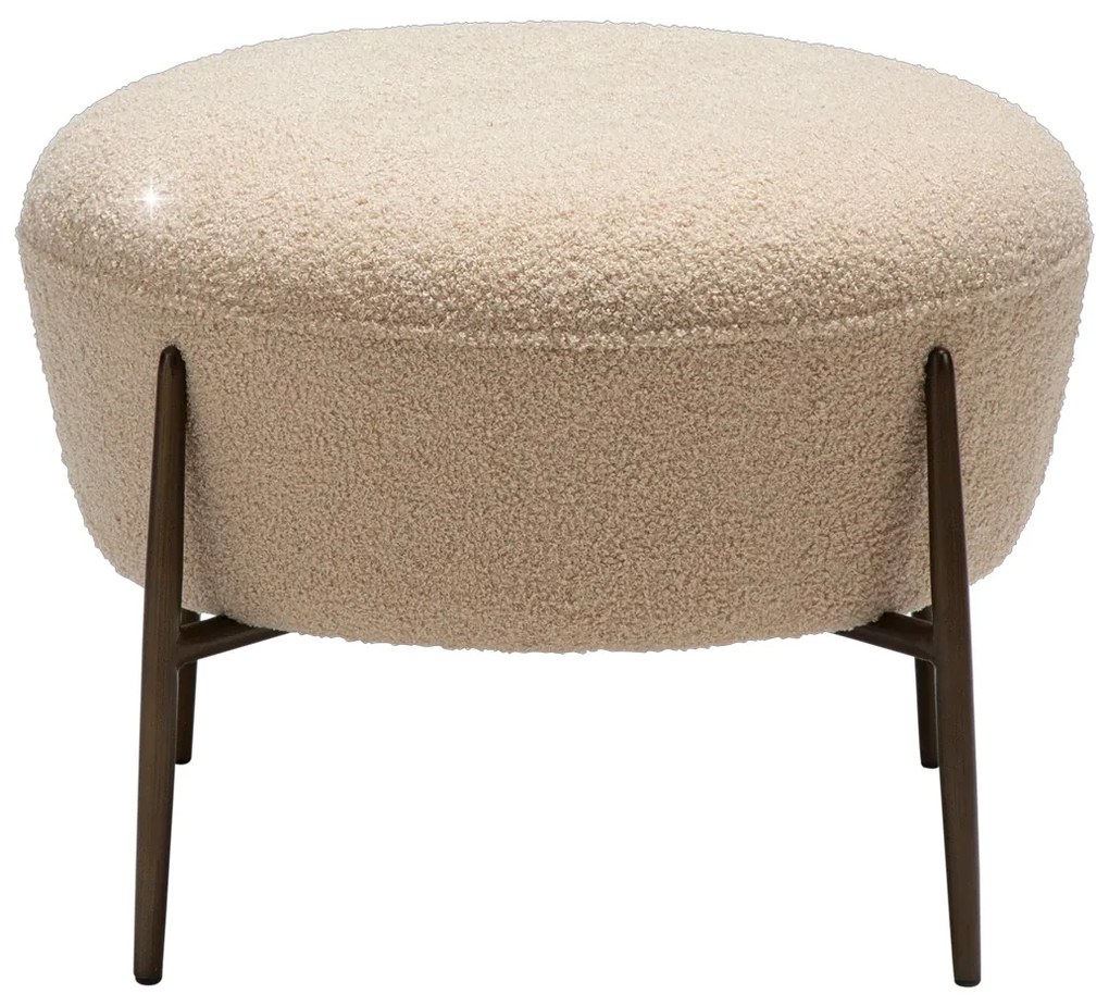 Dan-Form Orbit Ronde Poef Boucle Frosted Almond Shimmer