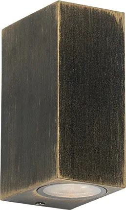 Moderne wandlamp antiek goud 2-lichts IP44 - Baleno