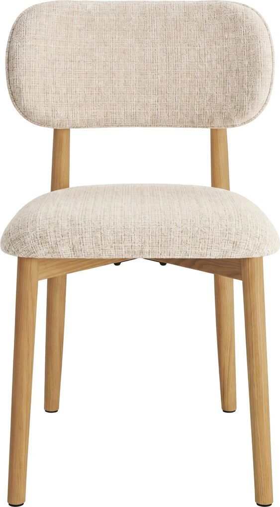 AVLO Beige (stof Juto 4)/gelakt eiken frame – HOUTEN STOEL VOOR WOONKAMER, EETKAMER, KEUKEN RETRO