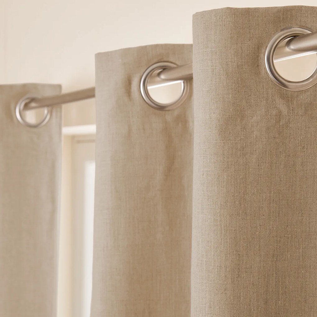 Verduisteringsgordijn van gewassen linnen, oogjes, Private