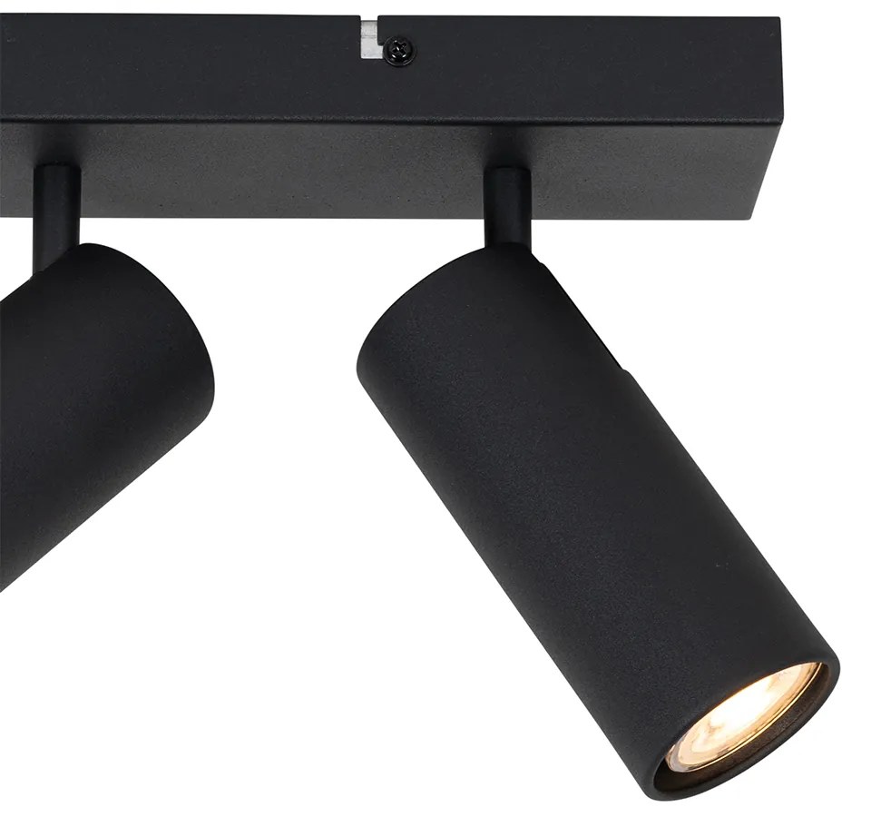 Moderne plafondspot zwart 4-lichts verstelbaar - Renna