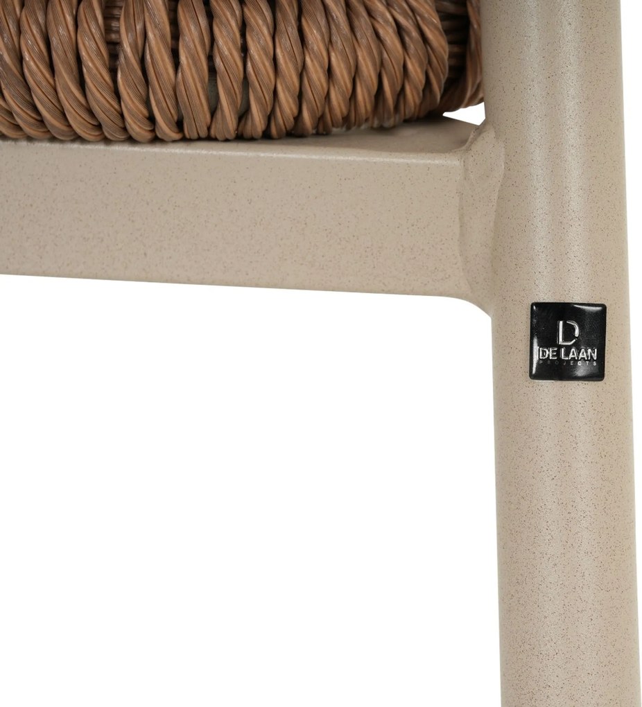 Tuinset Ronde Tuintafel 6 personen 150 cm Rope Taupe De Laan Projects