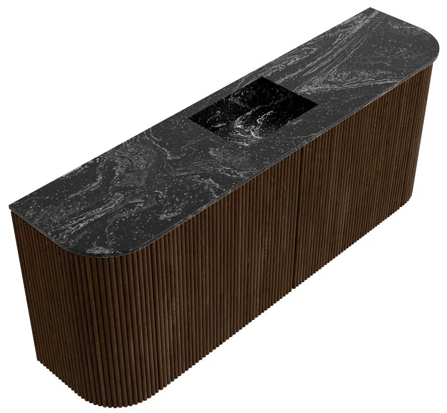 Mondiaz Joya DLux 105cm toiletmeubel ronding links/rechts walnut met wastafel faye midden zonder kraangat lava