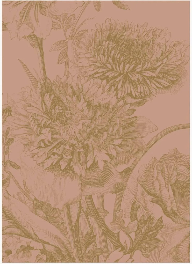 Vliesbehang Engraved Flowers