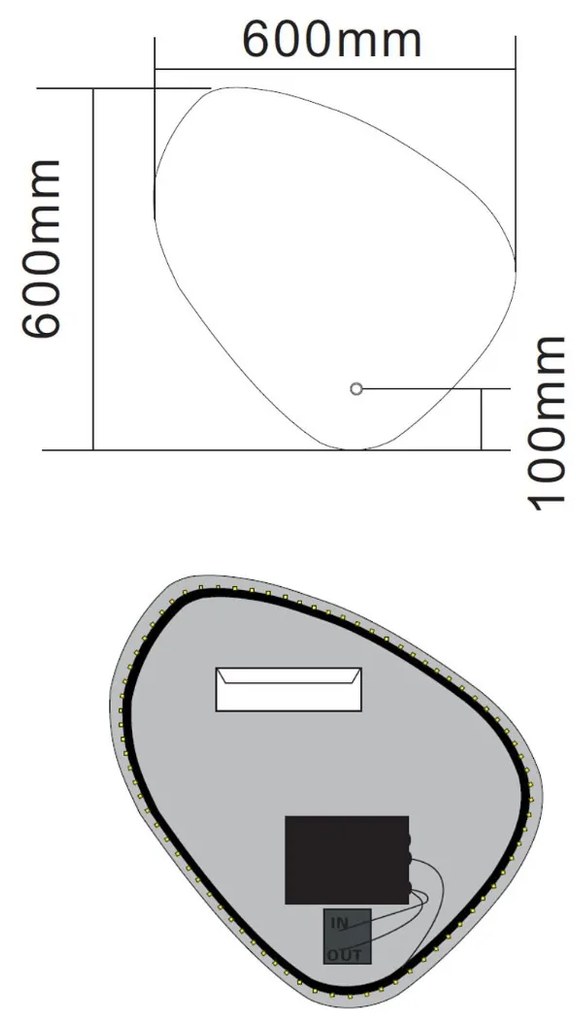 Best Design Ballon spiegel inclusief LED verlichting 80x80cm