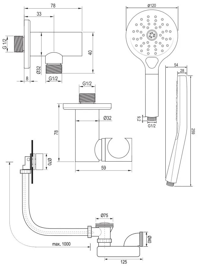 Brauer Copper Edition inbouw badkraan met badvulcombinatie en 3 standen handdouche geborsteld koper PVD