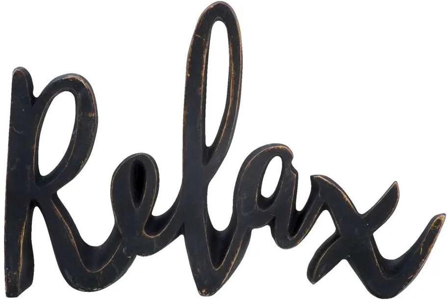 Deco letters Relax - zwart - 15x20 cm - Leen Bakker
