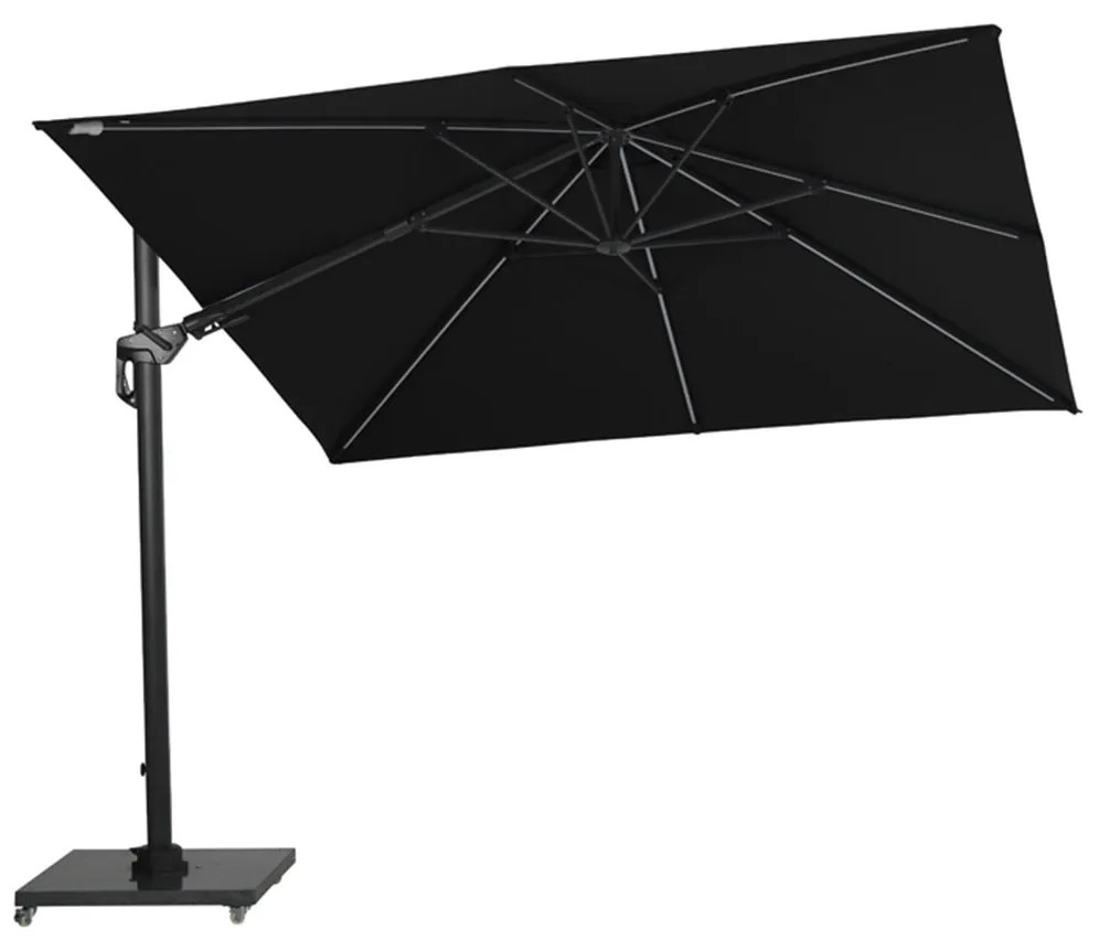 Garden Impressions Hawaii Lumen LED zweefparasol 300x300 -donker grijs - zwart