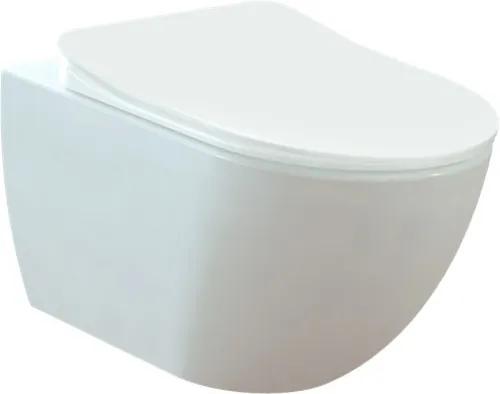 Toiletpot Hangend Creavit 51x35,5x29cm Mat Wit met Softclose Toiletbril Rimfree