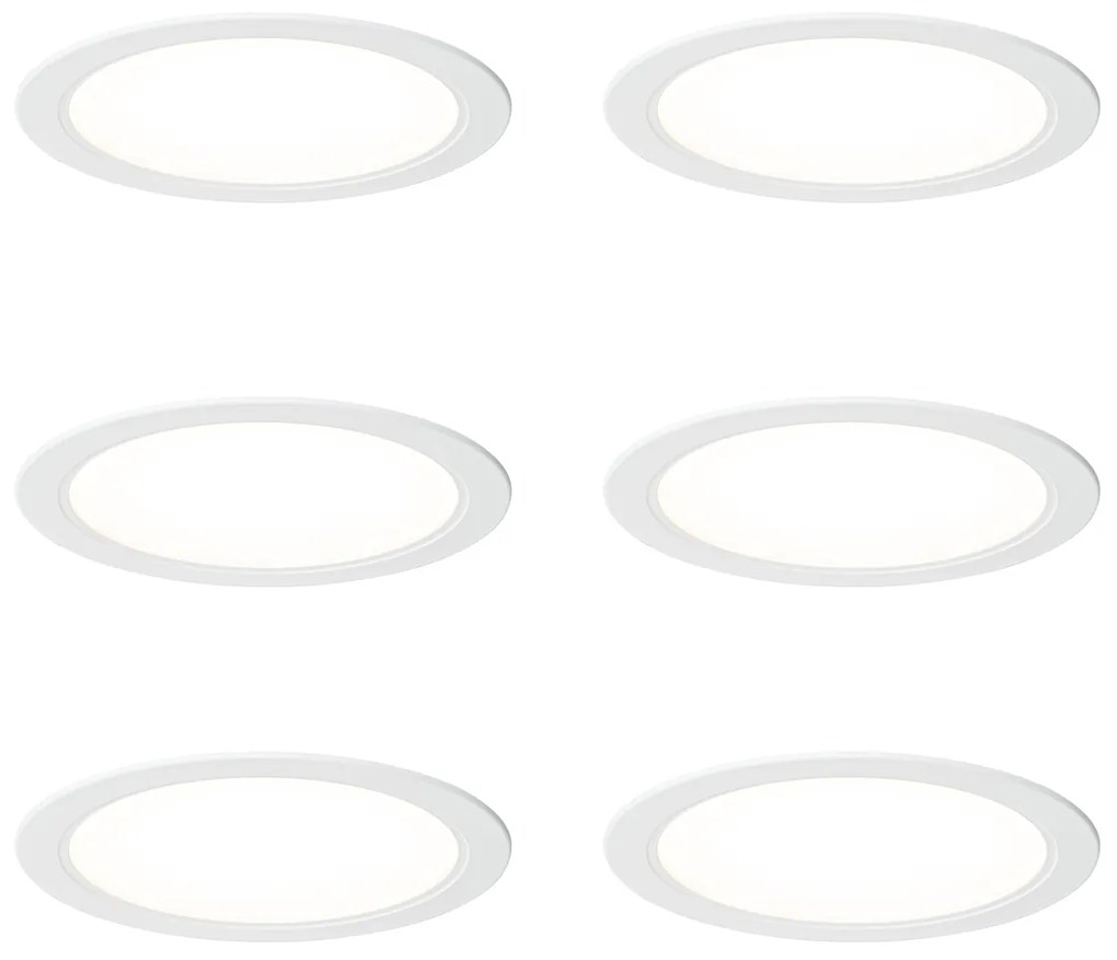 Set van 6 inbouwspots wit 14,5cm incl. LED instelbaar in kelvin met dipswitch - Stephanie Modern rond Binnenverlichting Lamp