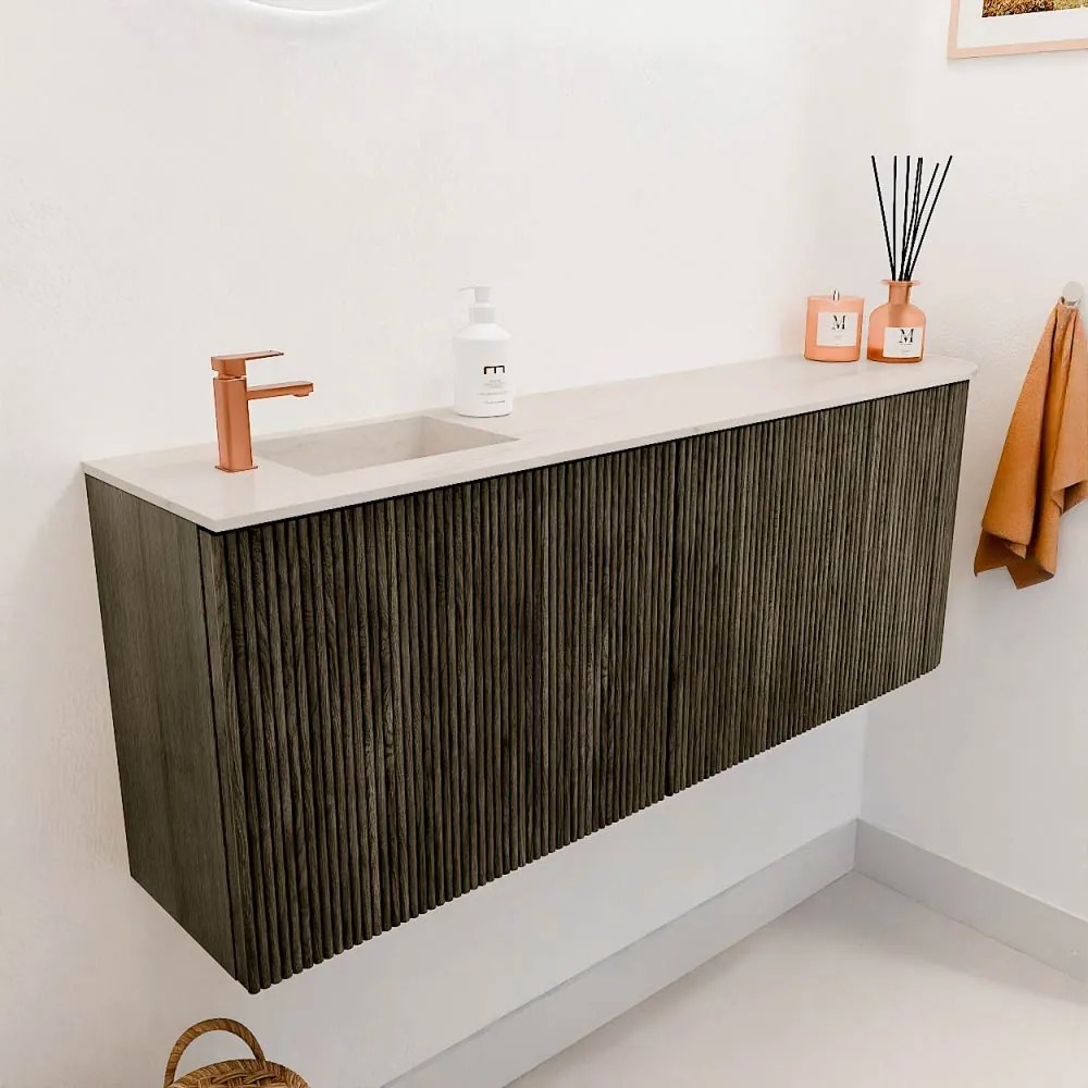 Mondiaz Joya DLux 110cm toiletmeubel ronding rechts shadow met wastafel faye links 1 kraangat meli