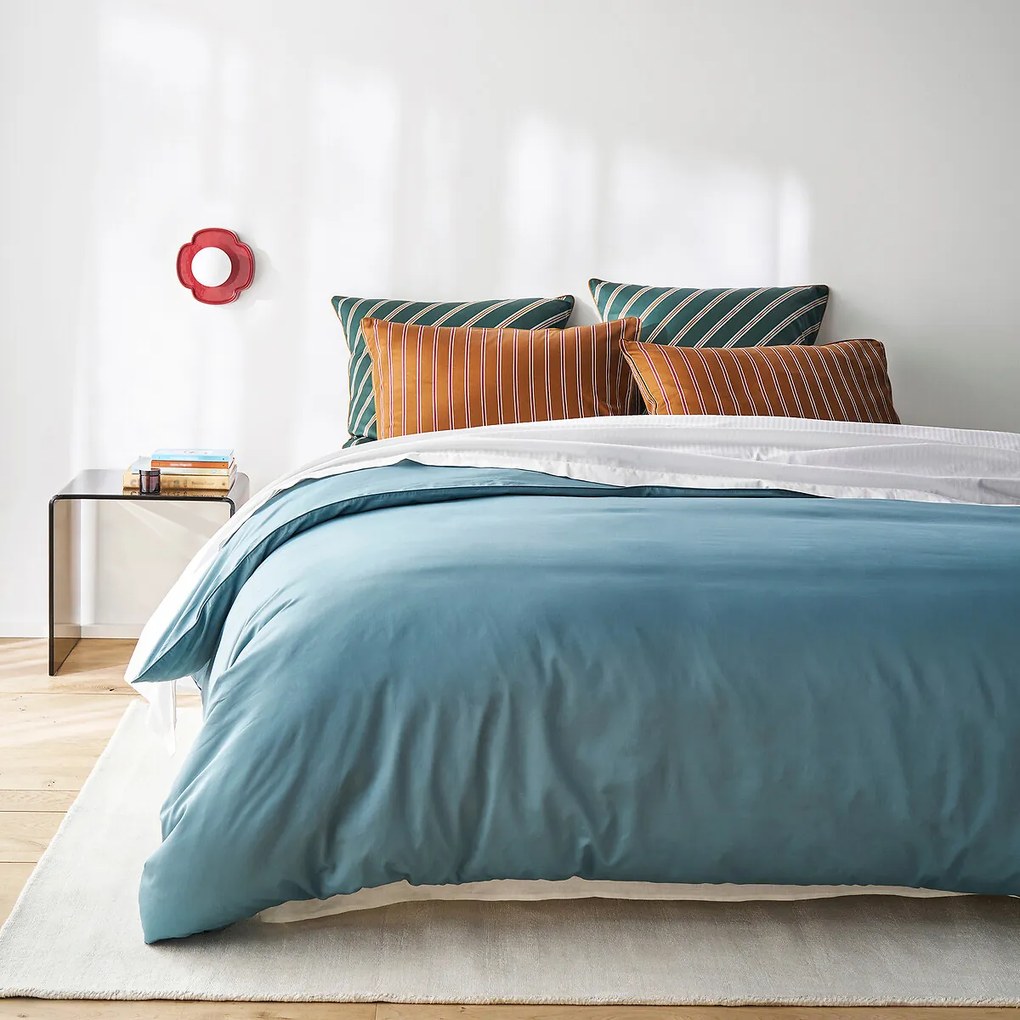 Dekbedovertrek in katoensatijn, Opale