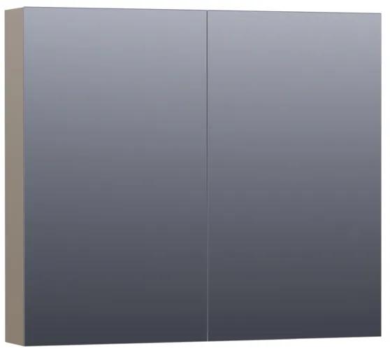 Saniclass Plain Spiegelkast 80x70x15cm Hoogglans Taupe SK-PL80HT