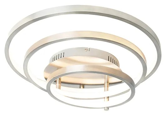 Moderne plafondlamp staal incl. LED en dimmer- Rondas
