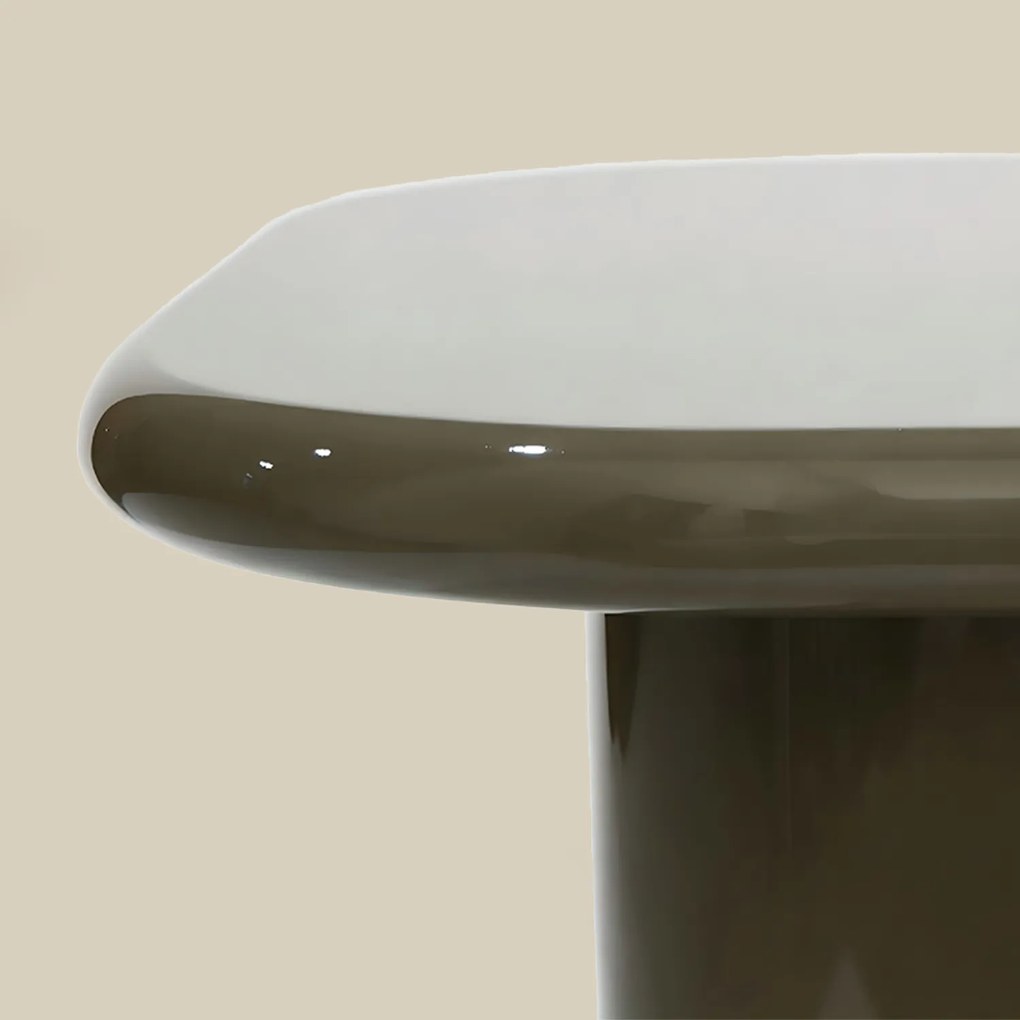 Ovale Salontafel Hoogglans Taupe - 119 X 59.5cm.