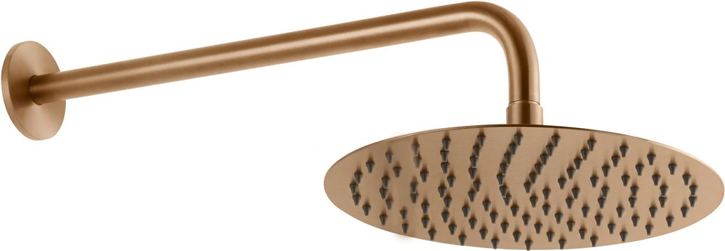 Qisani Flow hoofddouche Ø25cm met douche-arm copper
