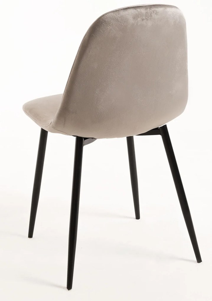 Set 4 Stoelen Teok Zwart Fluweel